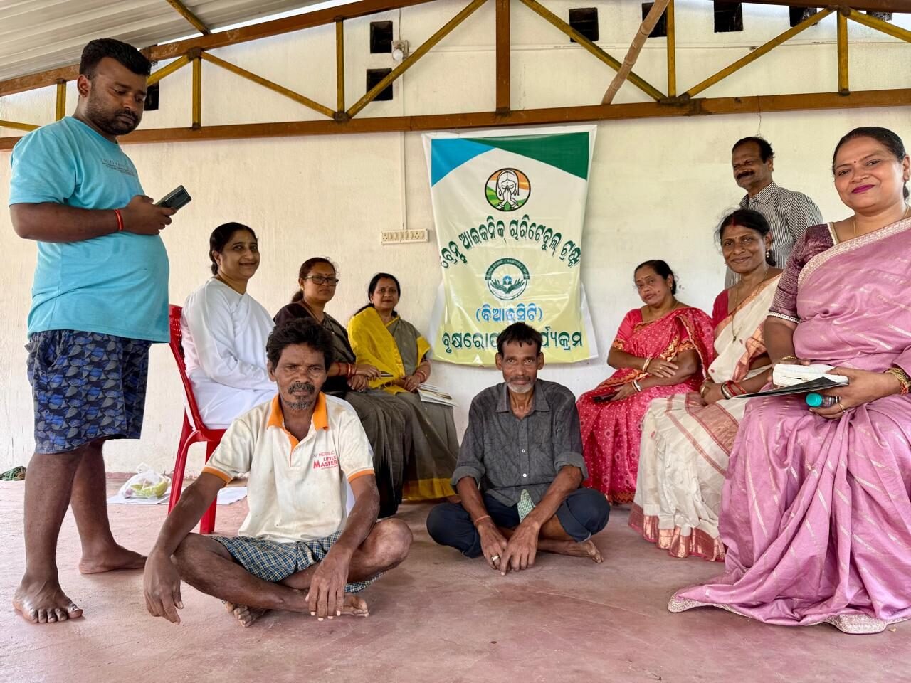 Brains Iconic Charitable Trust representatives and community leaders gathered for a consultation session in Odisha.